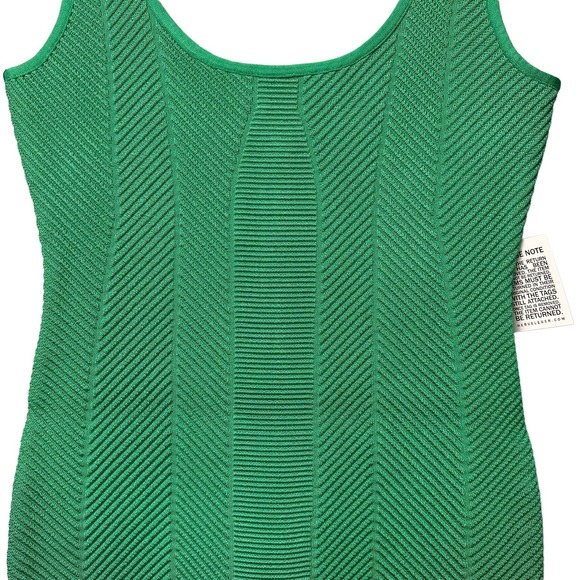Herve Leger Ottoman Scoop Neck Juniper Green Mini Dress - Picture 4 of 13